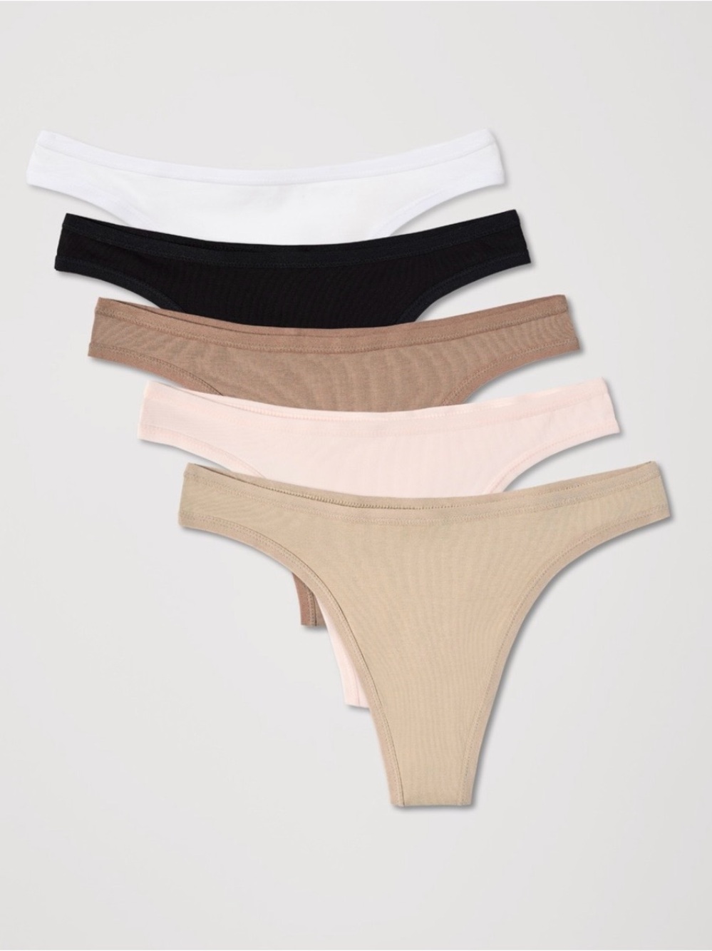 Pact Organic Everyday Classic Fit Thong 5-pack - Core Edit